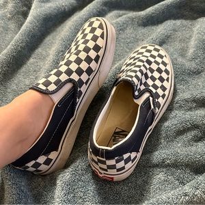 Blue Checkered Vans Shoes
